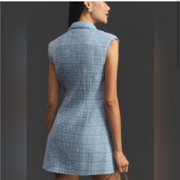 Anthropology size 6 Tweed Sleeveless Blazer Mini dresss size 10 - Picture 3 of 8